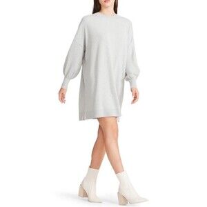 BB Dakota Steve Madden Olivia Loose Mini Sweater Dress S Gray Long Sleeve B53